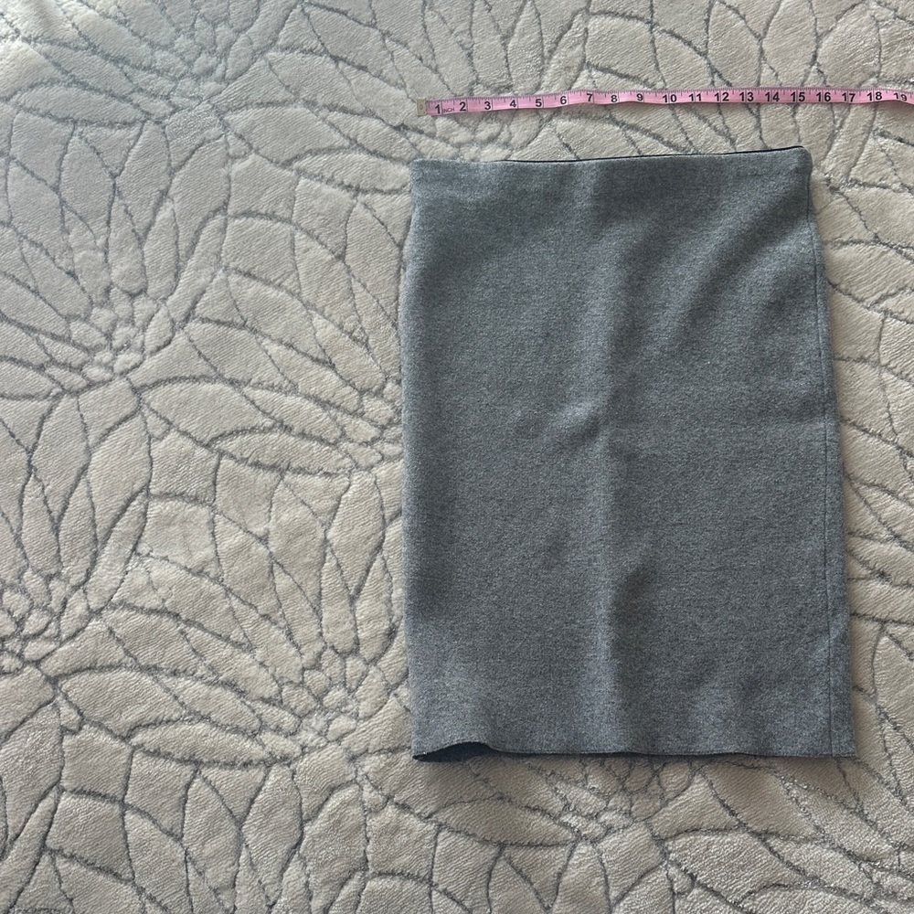Elegant Gray Rabbit Hair Pencil Skirt